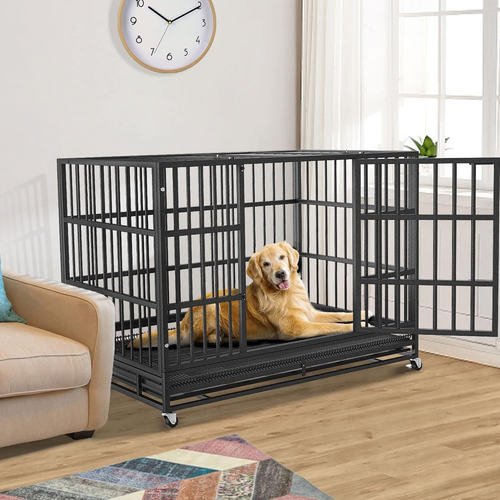 Heavy Duty Indestructible Dog Crate with Wheels
