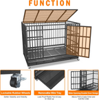 Heavy Duty Indestructible Dog Crate with Wheels